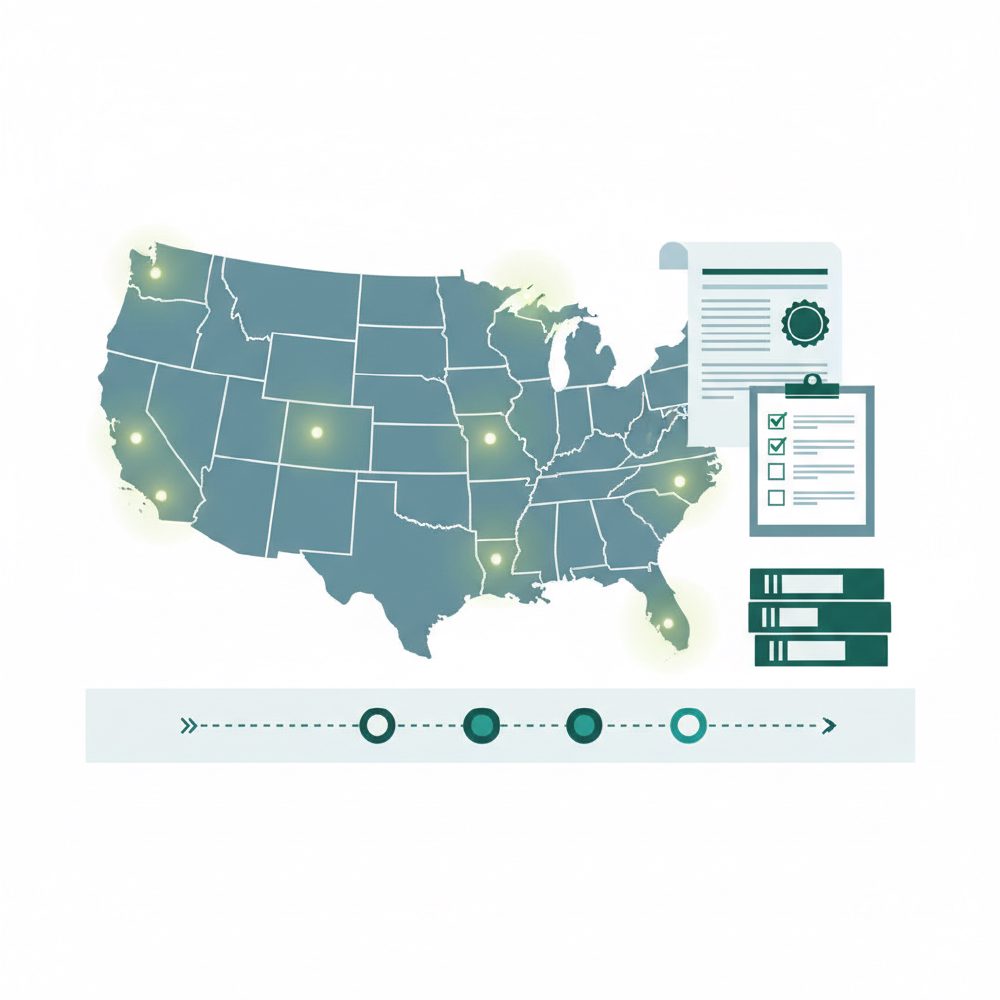 Map of US states where online casino is legal in 2026